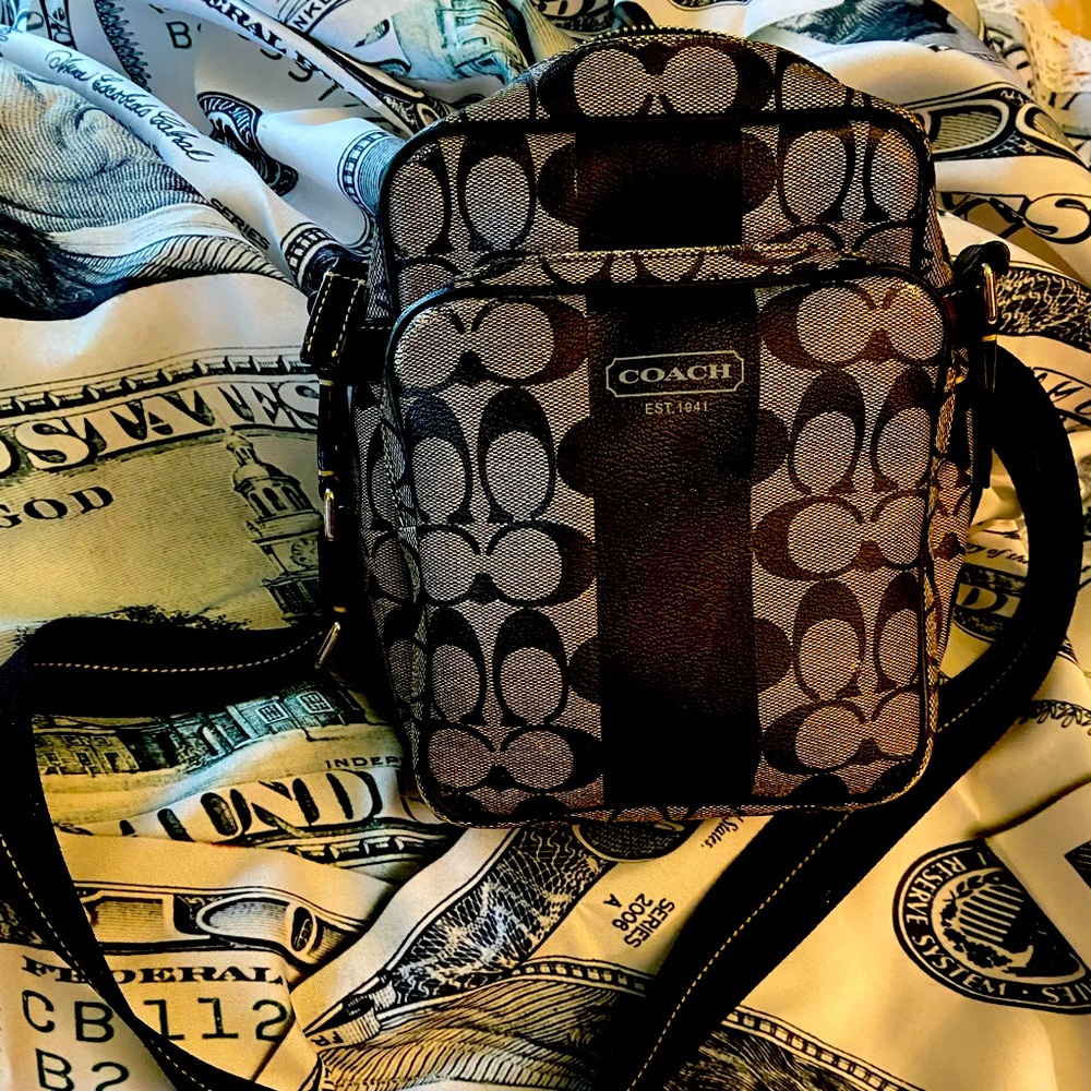 COACH CAMERA BAG CROSSBODY WITH SIGNATURE CANVAS